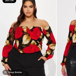 FASHIION NOVA- Take The Lead Floral Top